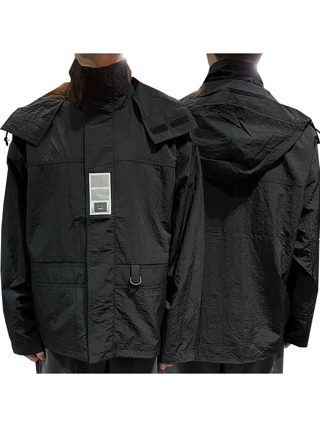 Nylon Hooded Jacket Black - ACNE STUDIOS - BALAAN 2