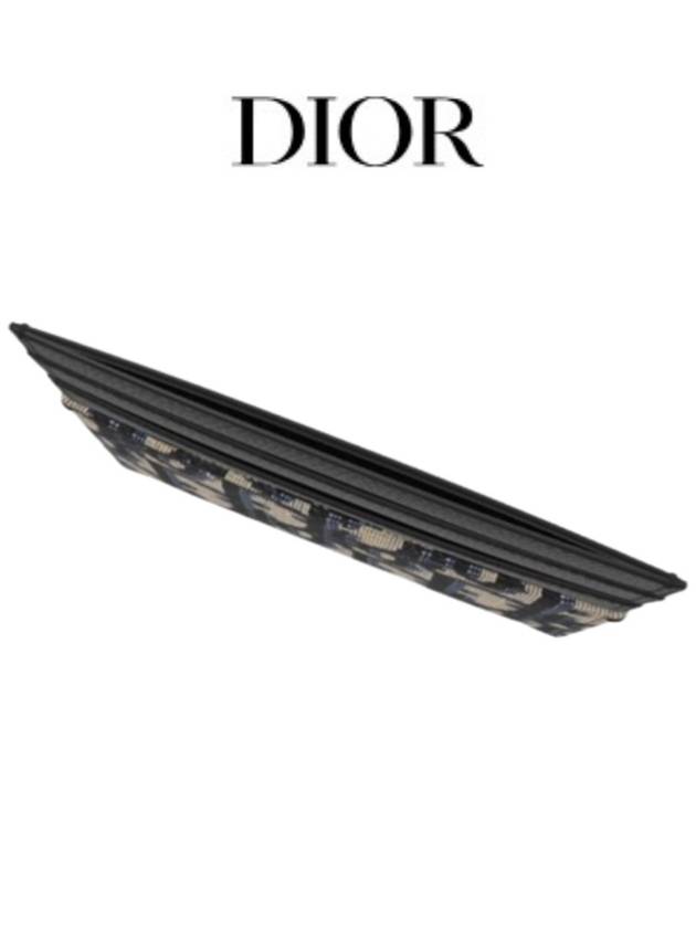 Oblique Jacquard Grained Leather Card Wallet Black - DIOR - BALAAN 6