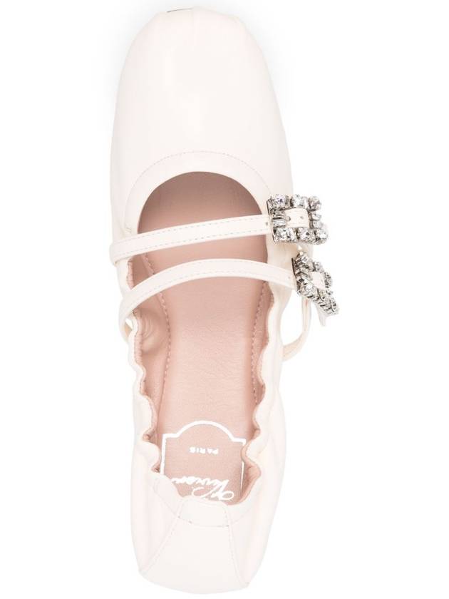 Mary Janes Leather Flats Off White - ROGER VIVIER - BALAAN 4