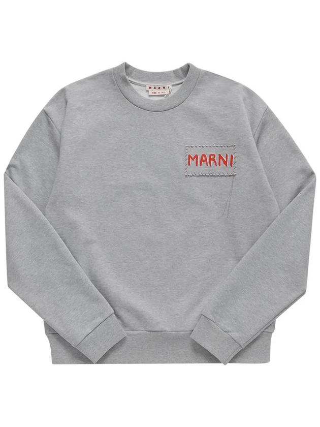 Dripping Flower Loopback Jersey Sweatshirt Gray - MARNI - BALAAN 3