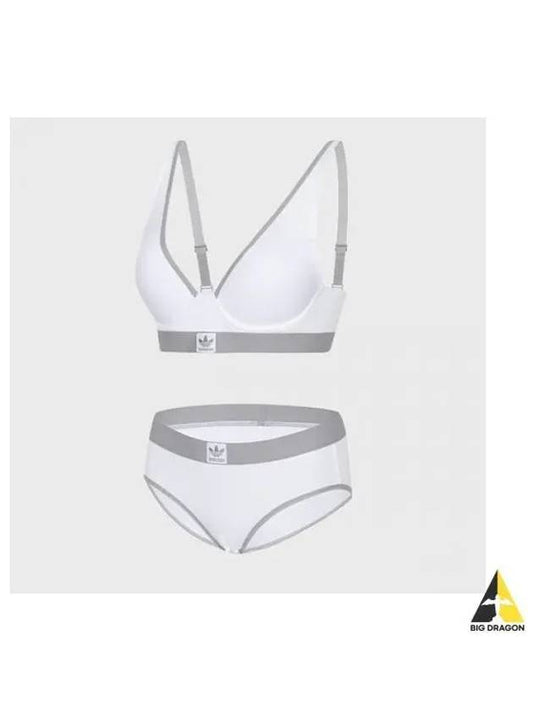 adidas UNDERWEAR No Wire Trefoil Pale Bra Panties 1 Set WH - ADIDAS - BALAAN 1