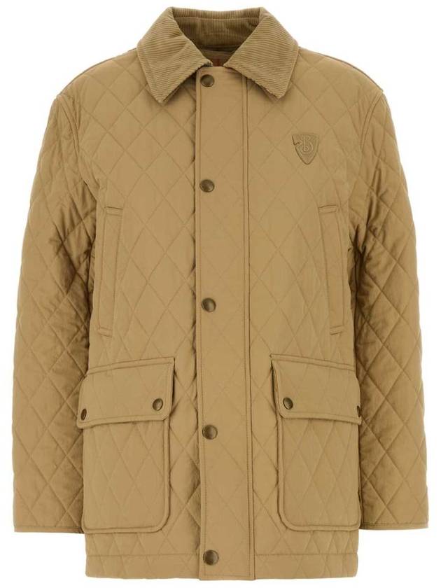 Barn Corduroy Collar Quilted Jacket Flax - BURBERRY - BALAAN 2