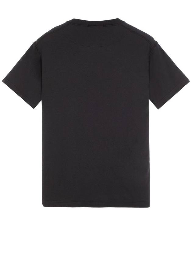 Pisato Effect Logo Patch Short Sleeve T-Shirt Black - STONE ISLAND - BALAAN 3