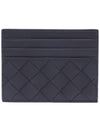 Intrecciato Leather Card Wallet Navy - BOTTEGA VENETA - BALAAN 5