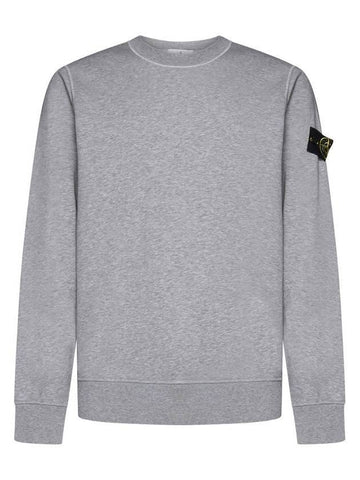 Wappen Patch Crew Neck Sweatshirt Grey - STONE ISLAND - BALAAN.