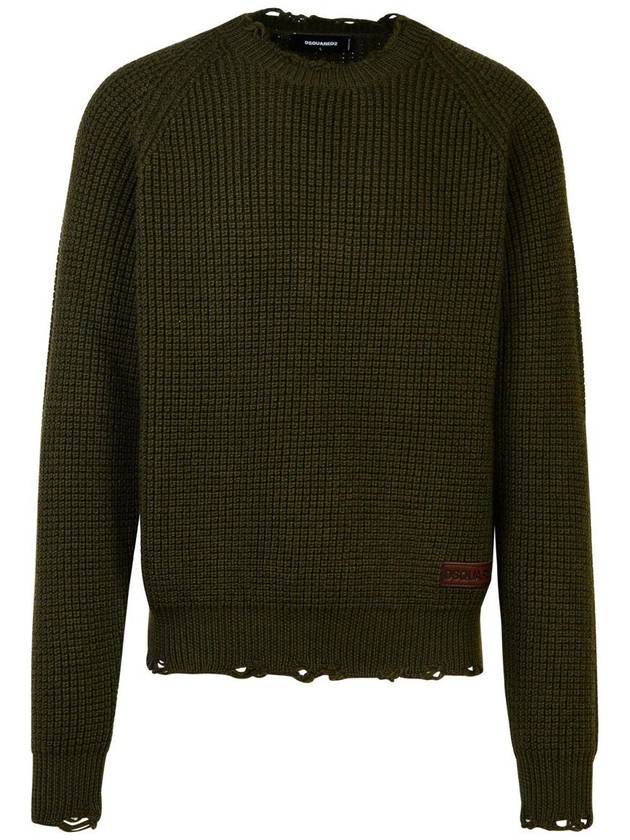 DSQUARED2 Dark Green Wool Sweater - DSQUARED2 - BALAAN 1