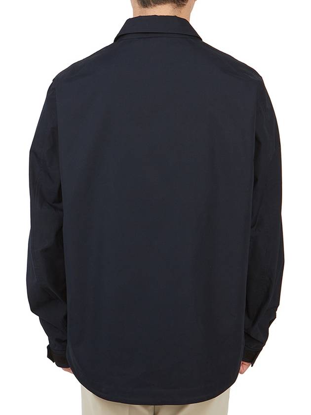 Metropolis Logo Patch Shirt Zip Up Jacket Navy - CP COMPANY - BALAAN 6