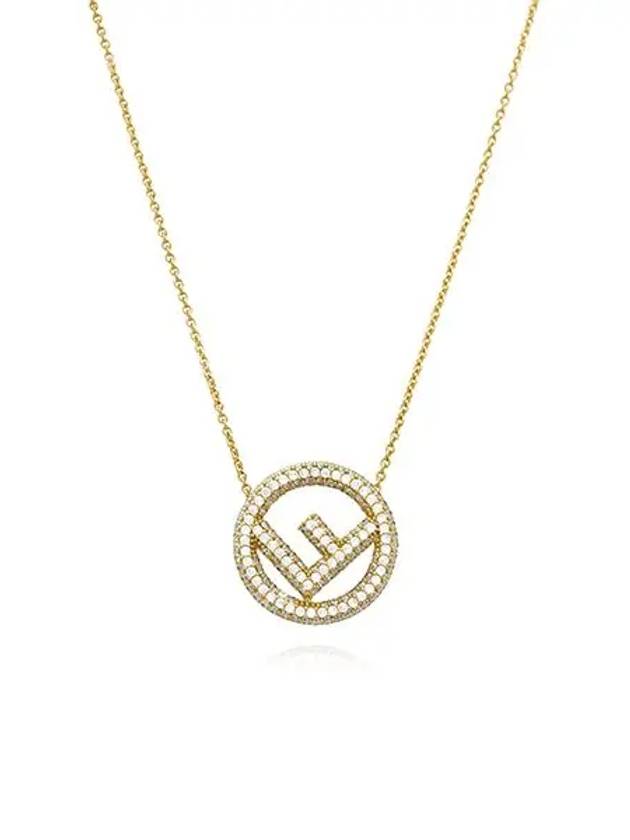 F Logo Pendant Necklace Gold - FENDI - BALAAN 6