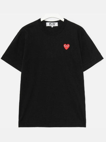 Play Red Heart Waffen Short Sleeve T-Shirt Black P1 T108 1 - COMME DES GARCONS PLAY - BALAAN 2