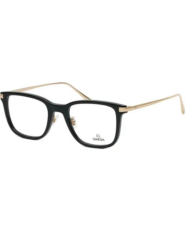 Glasses Frame OM5005H 001 Men Women Square Fashion Horned Frame - OMEGA - BALAAN 7