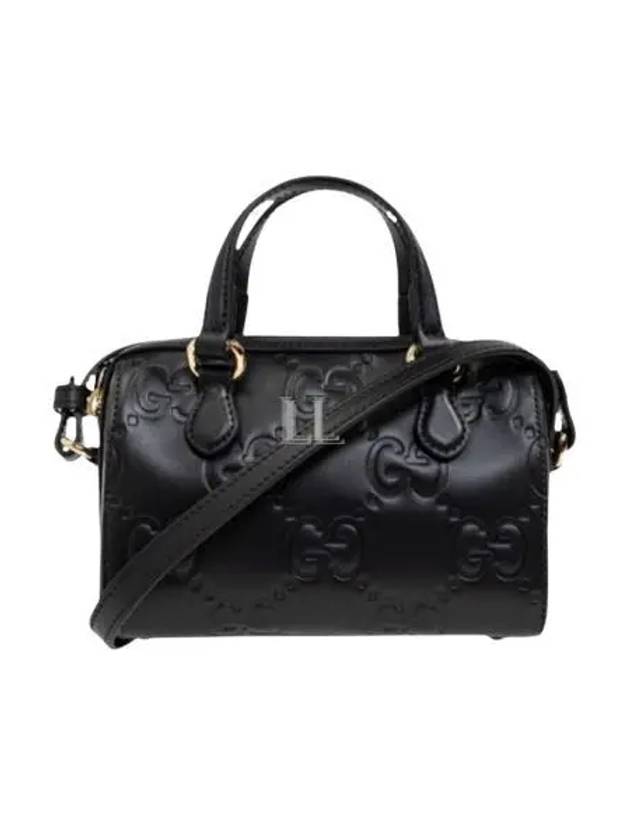 GG Super Mini Leather Tote Bag Black - GUCCI - BALAAN 2