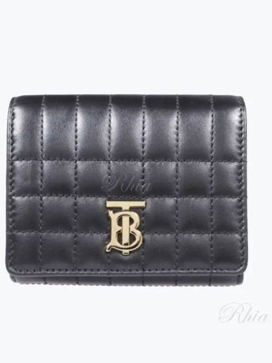 Lola Small Quilted Leather Folding Wallet Black Light Gold - BURBERRY - BALAAN 2