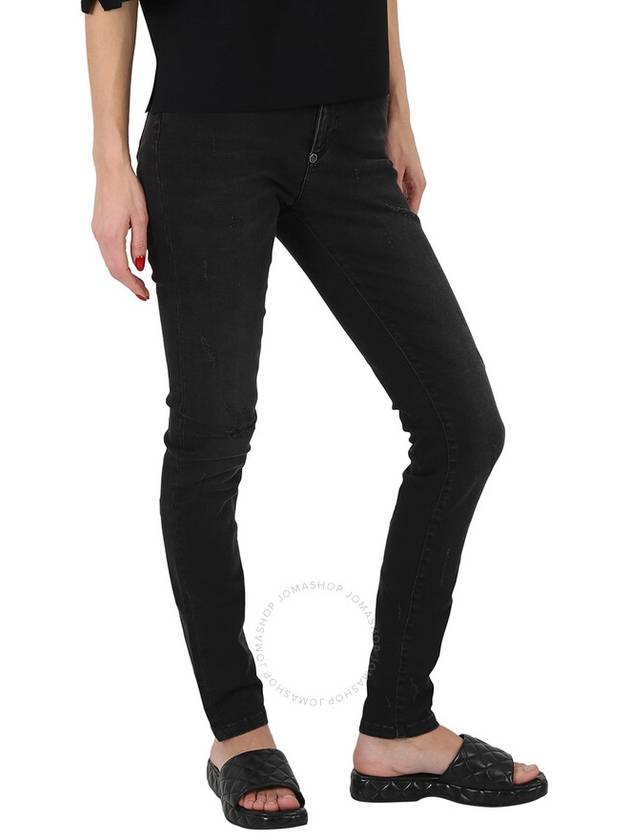 Philipp Plein Ladies Black High Waisted Distressed Jeans, Waist Size 26 - PHILIPP PLEIN - BALAAN 3