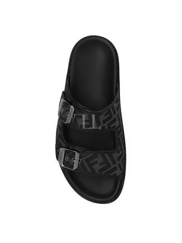 Men's Peel Jacquard Fabric Sandals Black - FENDI - BALAAN 2