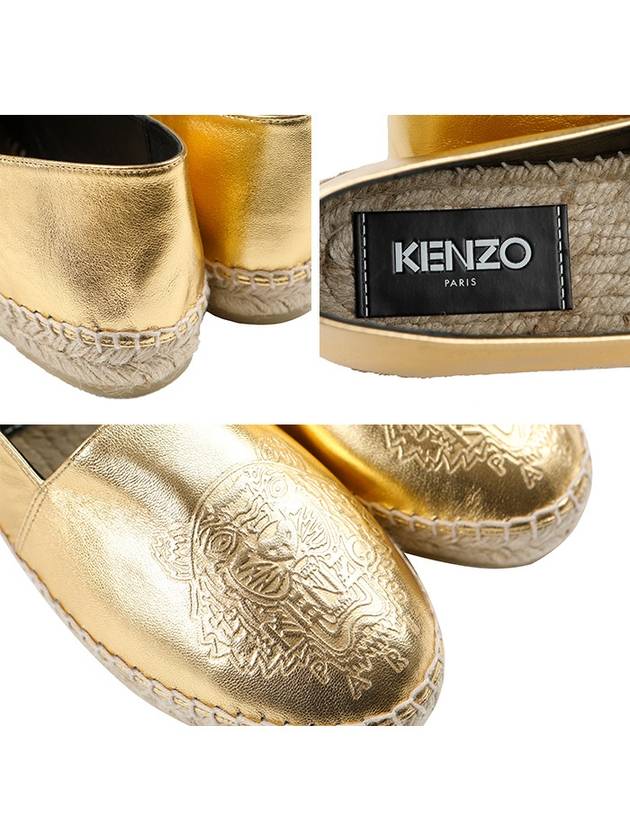 Embossed Metallic Espadrilles Gold - KENZO - BALAAN 8