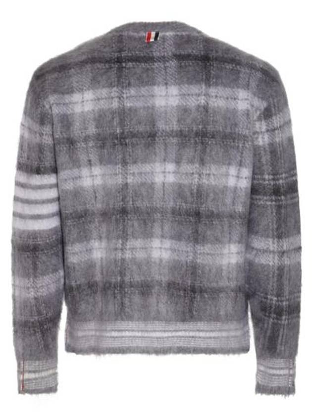 Check 4 Bar Mohair Knit Top Grey - THOM BROWNE - BALAAN 5