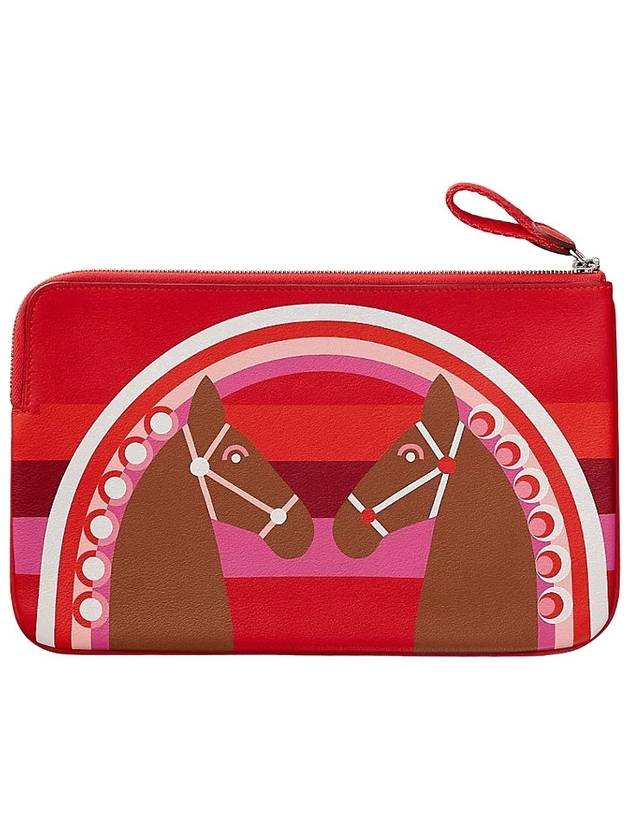 Carre Pocket Long Pouch Bag Red - HERMES - BALAAN 3