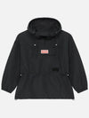 Paris Logo Patch Hood Ripstop Windbreaker Black - KENZO - BALAAN 4