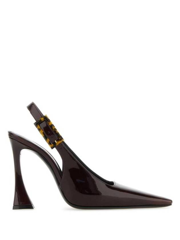 Dune Patent Leather Slingback Heels Marron Glace - SAINT LAURENT - BALAAN 1