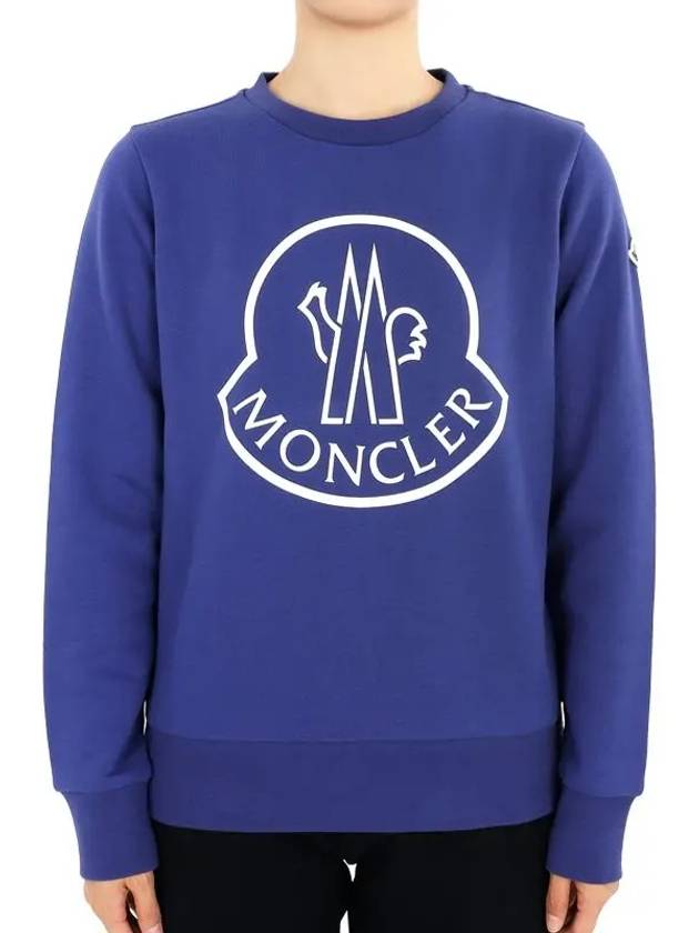 Kids Waffen Printing Sweatshirt Blue 8G00011 899PS 758 12 14A Adults can wear - MONCLER - BALAAN 2