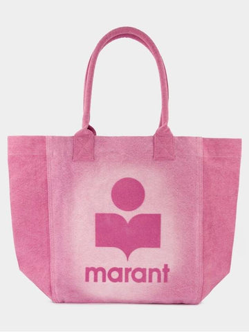 Women's Yenky Flocked Logo Tote Bag Pink - ISABEL MARANT - BALAAN 1