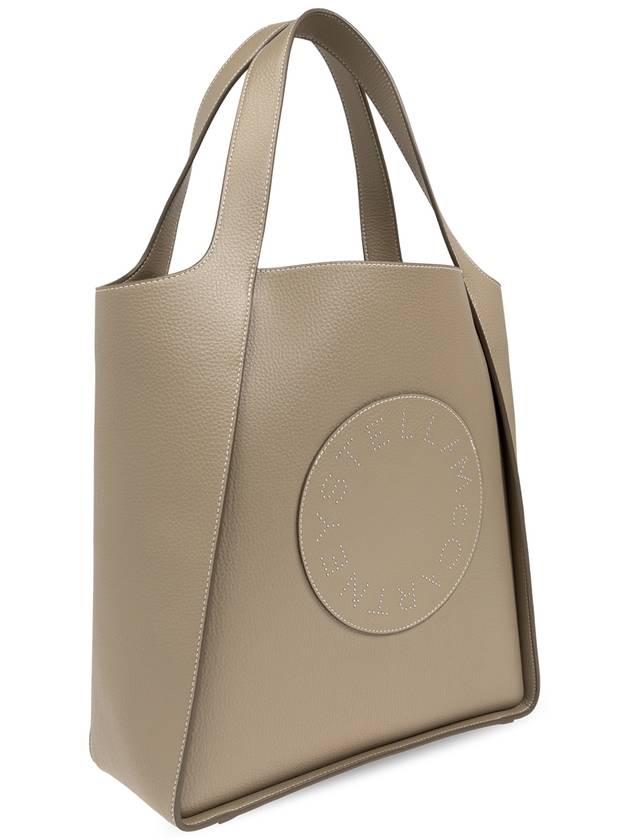 Stella McCartney Vegan Leather Shopper Bag Logo, Women's, Beige - STELLA MCCARTNEY - BALAAN 4