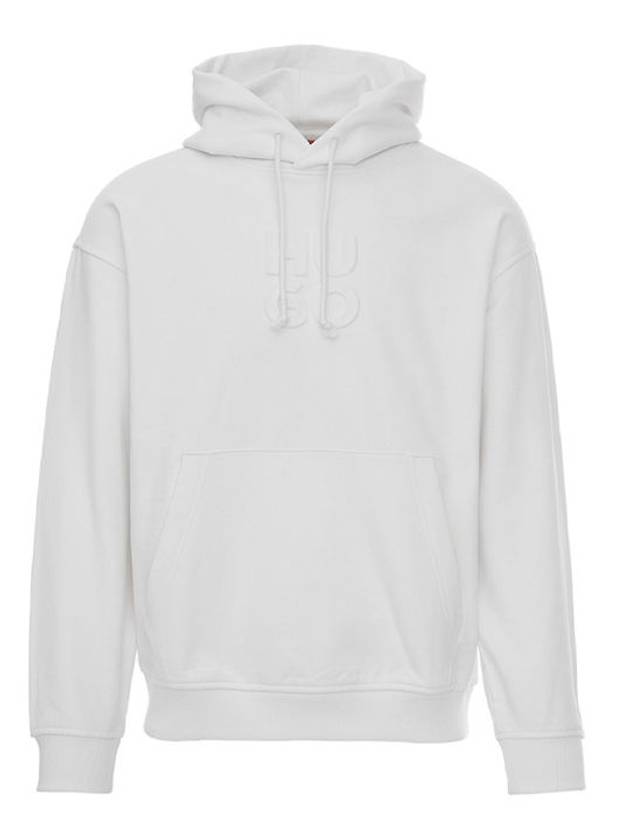 Jersey Dockras Embossed Logo Cotton Hoodie White - HUGO BOSS - BALAAN 2