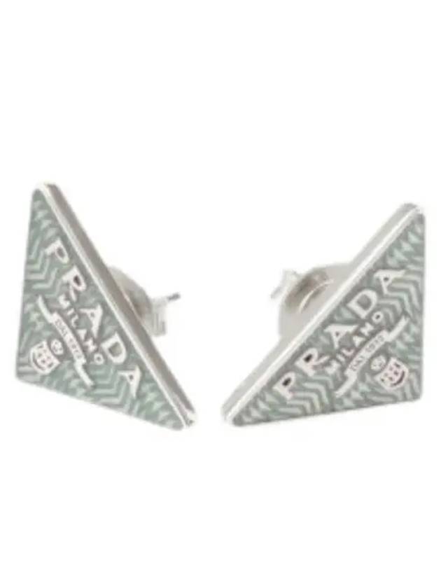 Triangle Logo Earrings Blue - PRADA - BALAAN 2