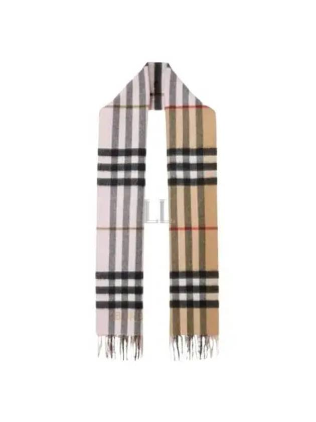 Contrast Check Cashmere Muffler - BURBERRY - BALAAN 2