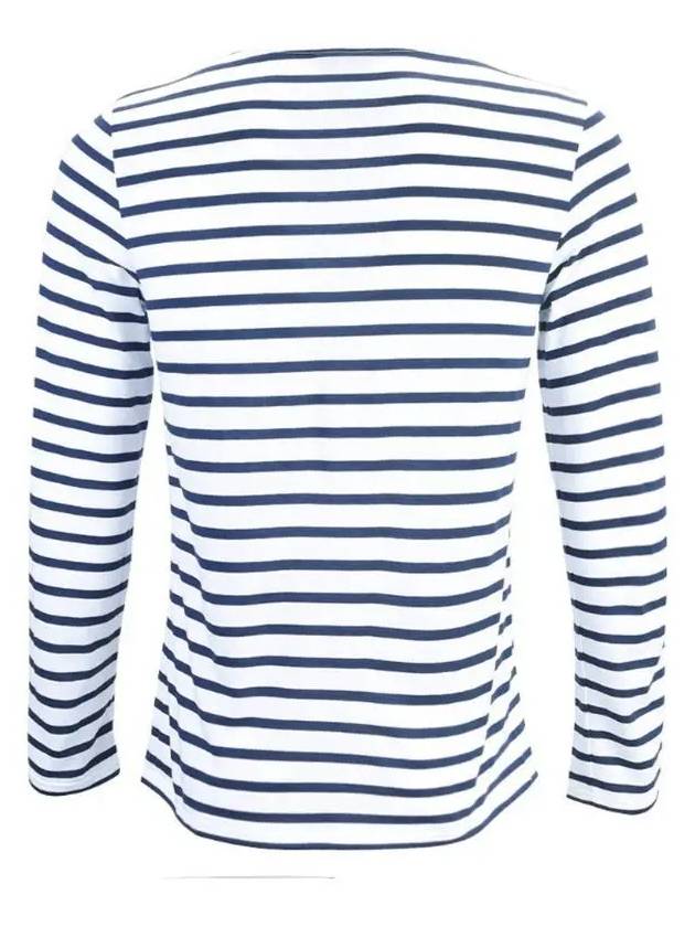 Minquiers Modern Stripe Long Sleeve T-Shirt Neige Marine - SAINT JAMES - BALAAN 3