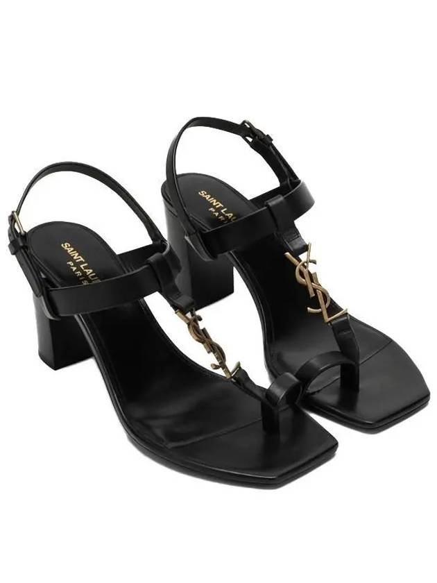 Cassandra Sandals Heel Black - SAINT LAURENT - BALAAN.