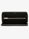 Matelasse Monogram Zipper Around Long Wallet Black - SAINT LAURENT - BALAAN 3