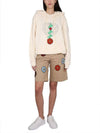 Flower Fleece Jersey Hoodie Beige - MONCLER - BALAAN 5