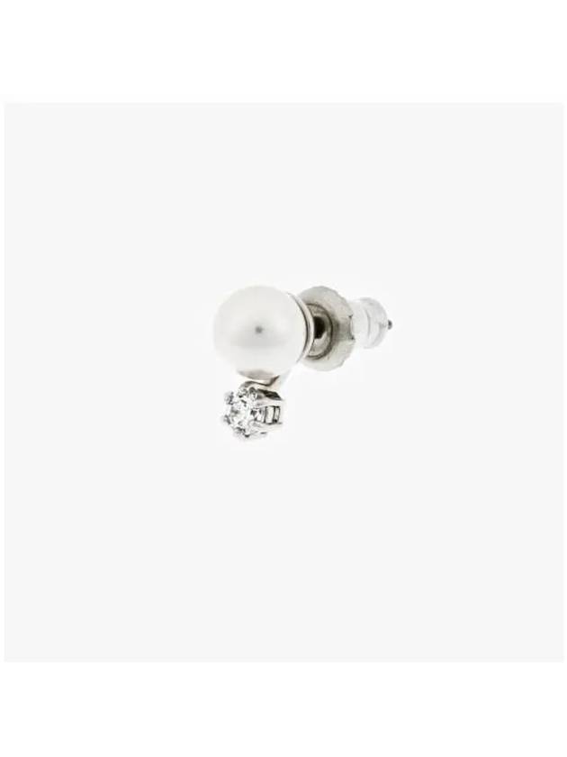 Matrix Stud Rhodium Plated Earrings White - SWAROVSKI - BALAAN 4