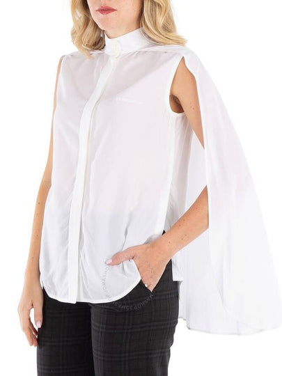 Burberry Ladies White Lyocell Cape Detail Shirt, Brand Size 2 (US Size 0) - BURBERRY - BALAAN 2