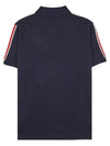 Stripe Trimming Logo Short Sleeve Polo Shirt Navy - MONCLER - BALAAN 3