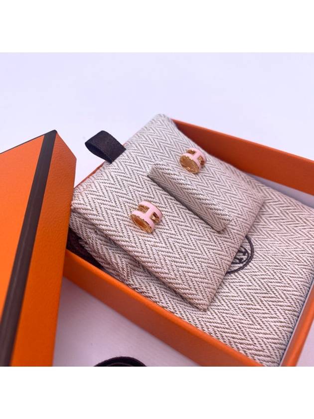 Mini Pop H Earrings Rose Gold - HERMES - BALAAN 4