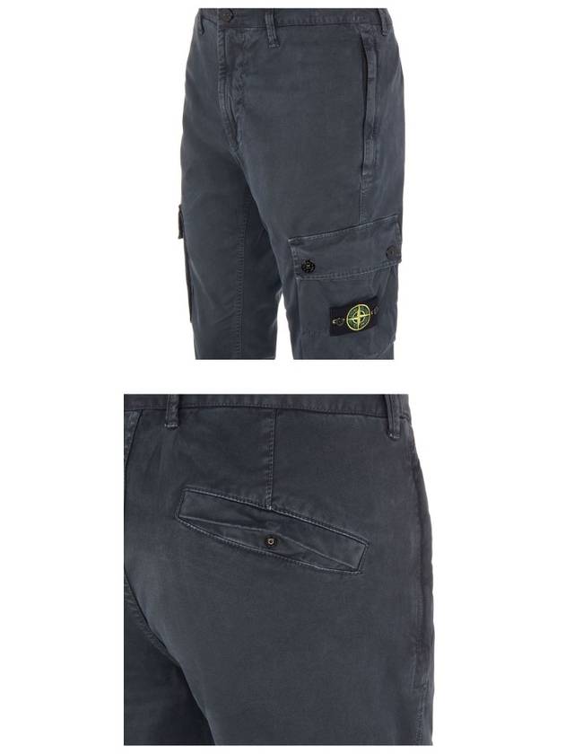 Wappen Patch Slim Fit Straight Pants Dark Grey - STONE ISLAND - BALAAN.