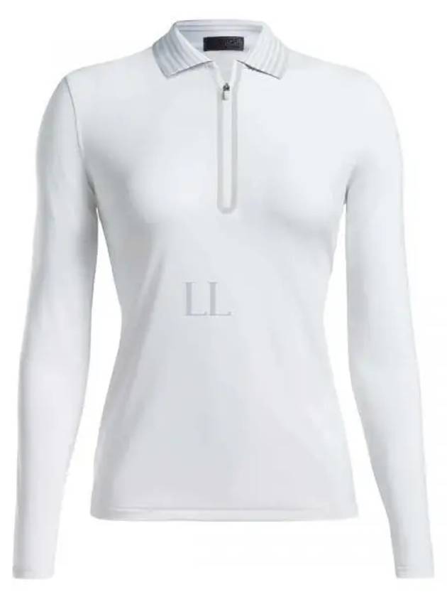 Women's Featherweight Zip Long Sleeve Polo Shirt White - G/FORE - BALAAN 2