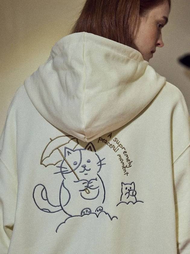 Peace Moment embroidered hooded zip up cream - CPGN STUDIO - BALAAN 2