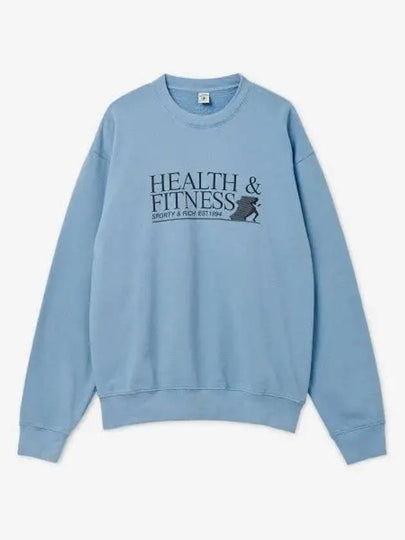 Health Fitness Logo Print Sweatshirt Sky Blue - SPORTY & RICH - BALAAN 2