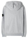 Cotton Fleece Garment Dyed Zip Up Hoodie Grey - STONE ISLAND - BALAAN 3