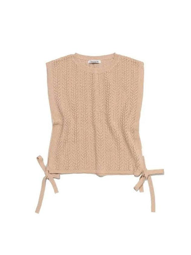 Side Tie Knit Vest Beige - ASCENTCITY - BALAAN 1