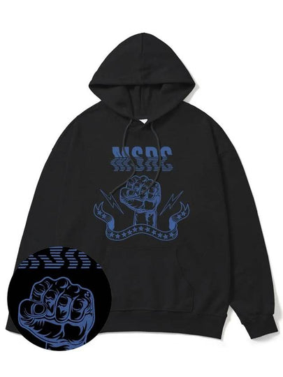 Punchline indigo blue overfit hoodie black - MONSTER REPUBLIC - BALAAN 2