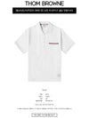 Men's Three Stripes Pocket Mercerized Short Sleeve Polo Shirt White - THOM BROWNE - BALAAN 3