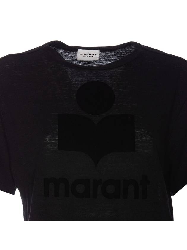 Zewel Logo Short Sleeve T Shirt Black - ISABEL MARANT ETOILE - BALAAN 5