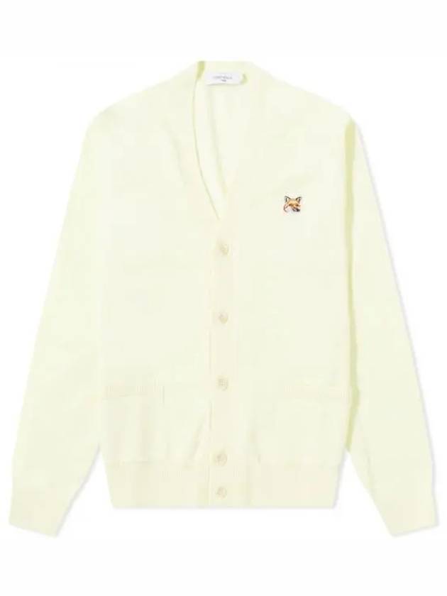 Fox Head Patch Classic Wool Cardigan Yellow - MAISON KITSUNE - BALAAN 2