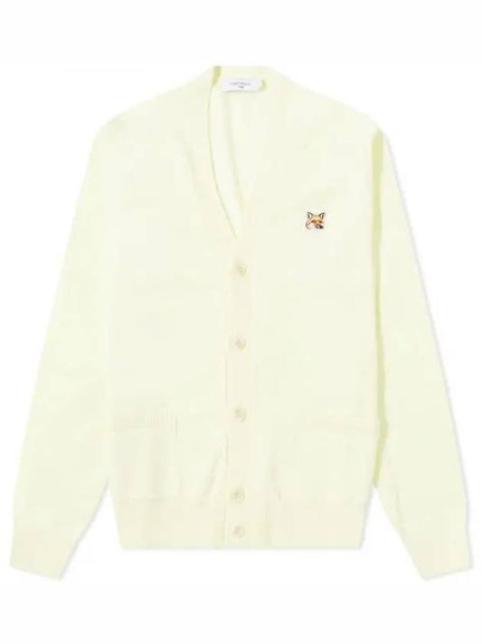 Fox Head Patch Classic Wool Cardigan Yellow - MAISON KITSUNE - BALAAN 2