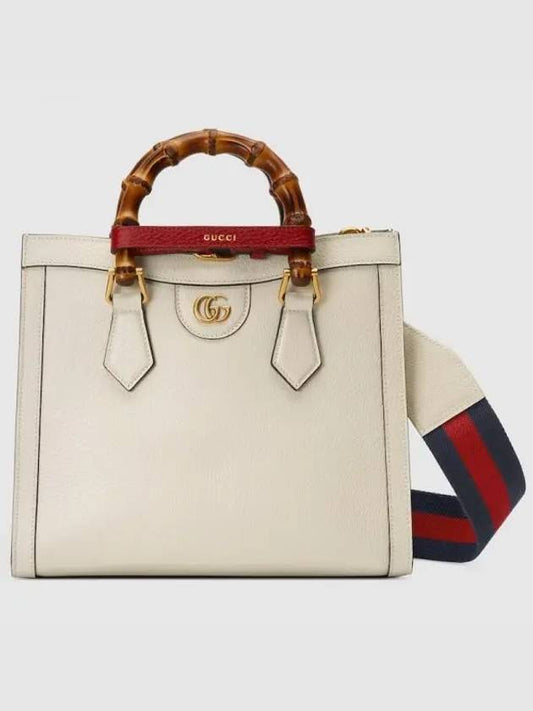 Diana Bamboo Handle Small Leather Tote Bag White - GUCCI - BALAAN 2