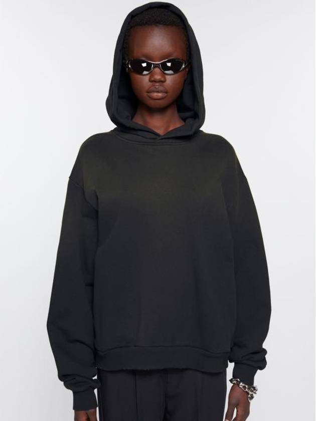 Face Logo Applique Cotton Sweatshirt Black - ACNE STUDIOS - BALAAN 3